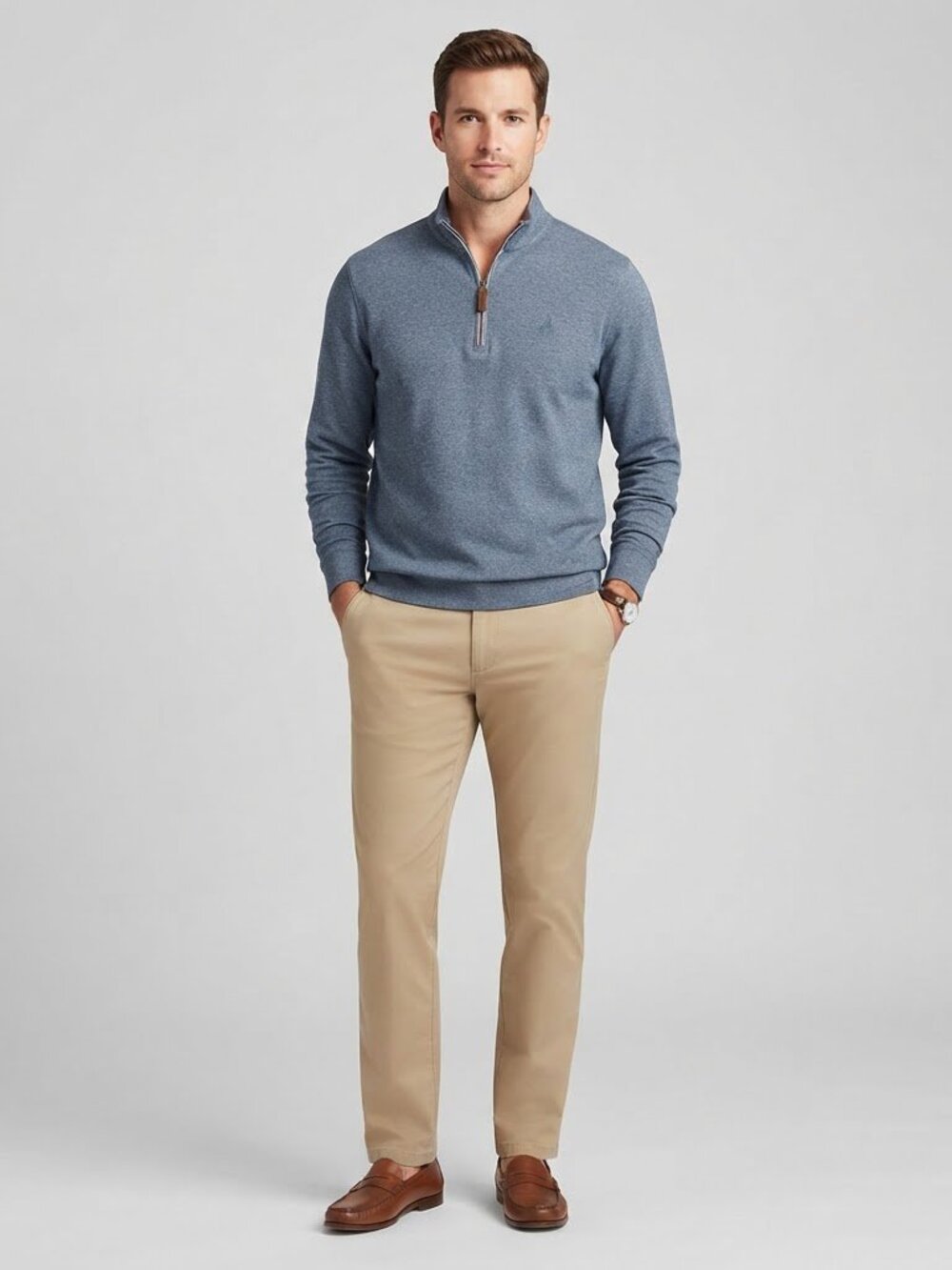 johnnie-O Sully 1/2 zip pullover cotton blend golf sweater style JMK01460 ADRIFT
